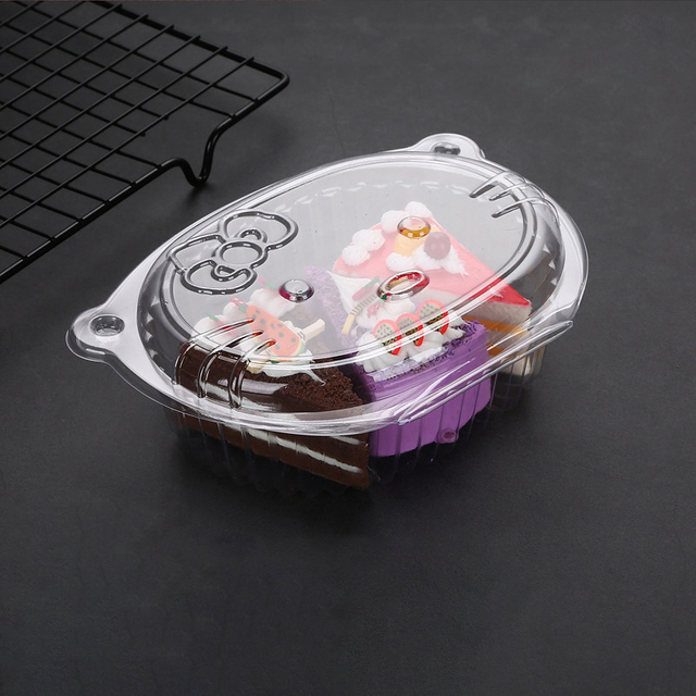 卸売使い捨てケーキボックスペット食品グレード材料透明なデザートボックスクラムシェルプラスチックボックス包装