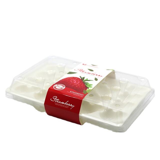 Caja de fresas desechable, embalaje de fruta transparente, caja de pl&aacute;stico, venta al por mayor, tira de cintur&oacute;n especial a prueba de golpes, fresa express
