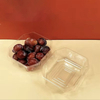 Transparente achteckige Einweg-Obsttabletts mit und ohne Deckel, Optionen f&uuml;r frisches Obst, geschnittenes Obst, gekochte Lebensmittel, Gem&uuml;se und frische Produkte.